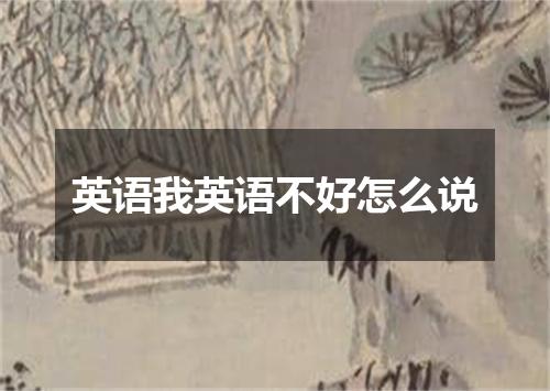 英语我英语不好怎么说