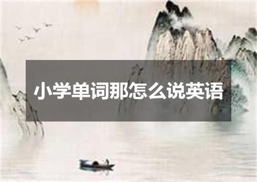 小学单词那怎么说英语