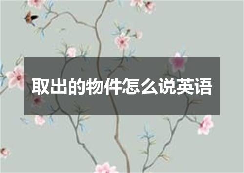 取出的物件怎么说英语