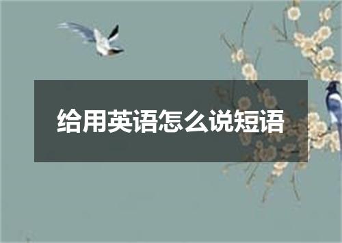 给用英语怎么说短语