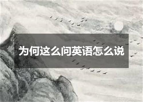 为何这么问英语怎么说