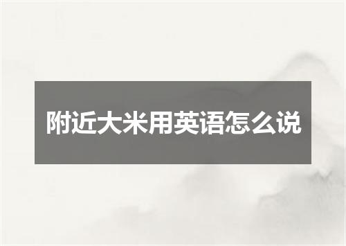附近大米用英语怎么说