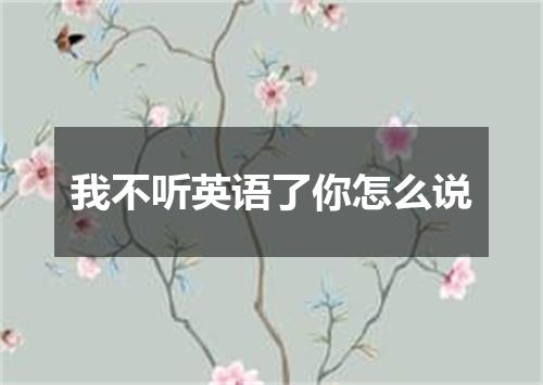 我不听英语了你怎么说