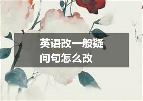 英语改一般疑问句怎么改