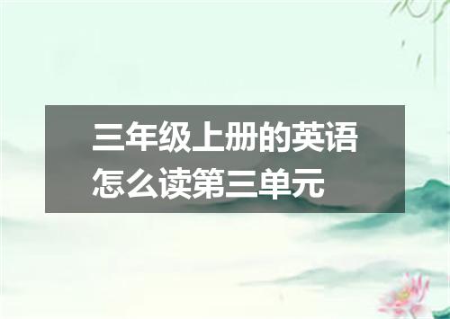 三年级上册的英语怎么读第三单元