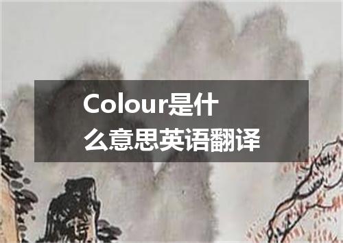 Colour是什么意思英语翻译