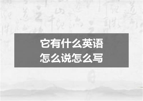 它有什么英语怎么说怎么写