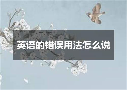 英语的错误用法怎么说