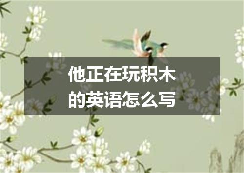 他正在玩积木的英语怎么写