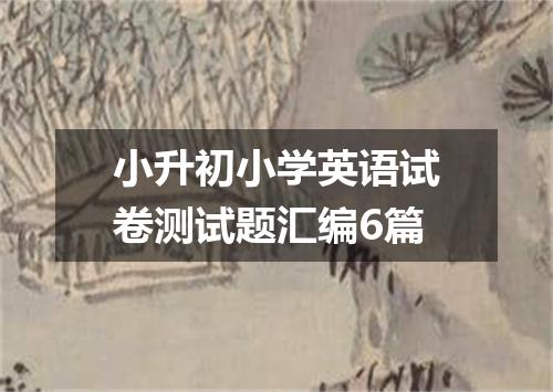 小升初小学英语试卷测试题汇编6篇