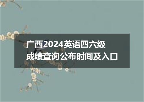 广西2024英语四六级成绩查询公布时间及入口