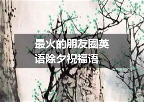 最火的朋友圈英语除夕祝福语