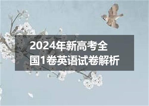 2024年新高考全国1卷英语试卷解析