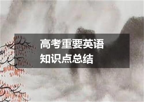 高考重要英语知识点总结