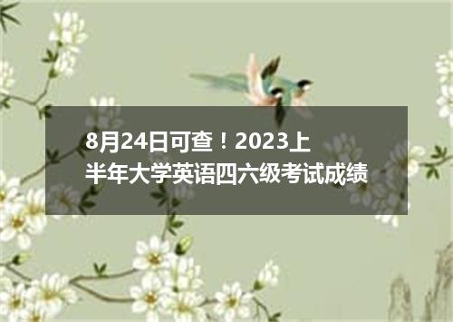 8月24日可查！2023上半年大学英语四六级考试成绩