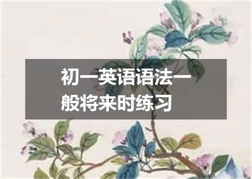 初一英语语法一般将来时练习