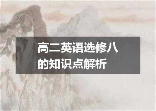 高二英语选修八的知识点解析