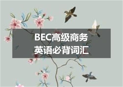 BEC高级商务英语必背词汇