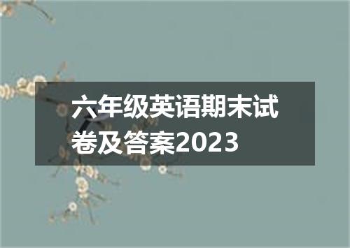 六年级英语期末试卷及答案2023