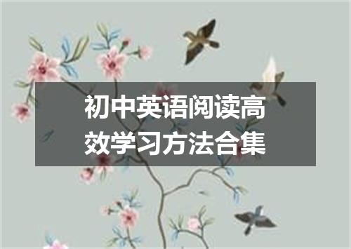 初中英语阅读高效学习方法合集