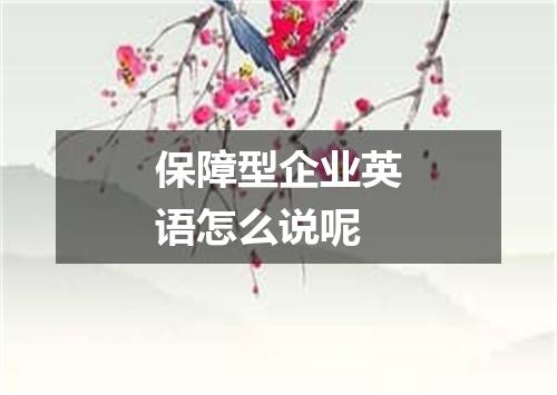 保障型企业英语怎么说呢