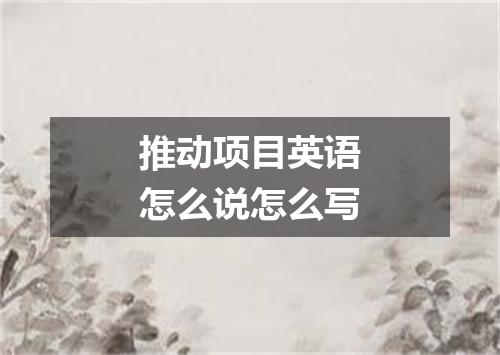 推动项目英语怎么说怎么写
