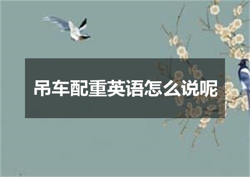 吊车配重英语怎么说呢