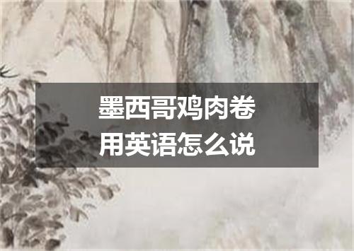 墨西哥鸡肉卷用英语怎么说