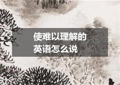 使难以理解的英语怎么说