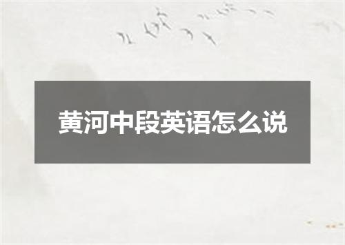黄河中段英语怎么说