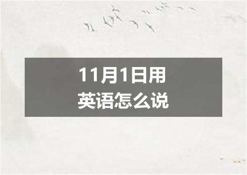 11月1日用英语怎么说
