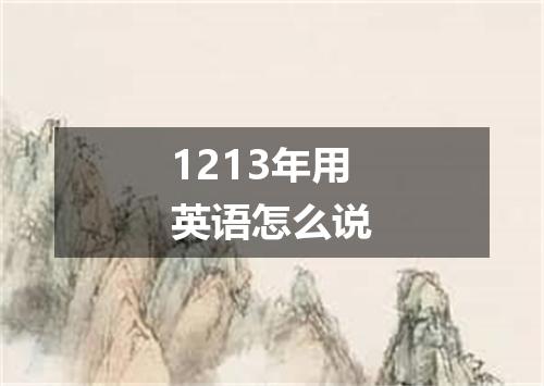 1213年用英语怎么说