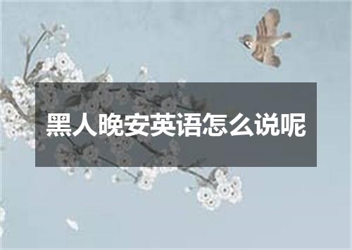 黑人晚安英语怎么说呢