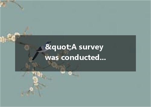 "A survey was conducted in Shanghai where interviewees were asked if they w