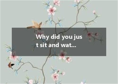Why did you just sit and watch? You me. A．could help B．should help C．could have 