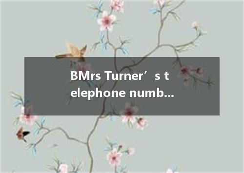 BMrs Turner’s telephone number was 3463, and the number of the cinema in town wa