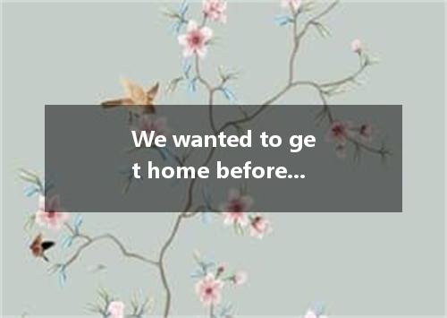 We wanted to get home before dark, but it didn't quite as planned.A. make out B.