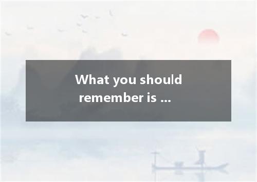 What you should remember is that we should always keep in an emergency . A．still