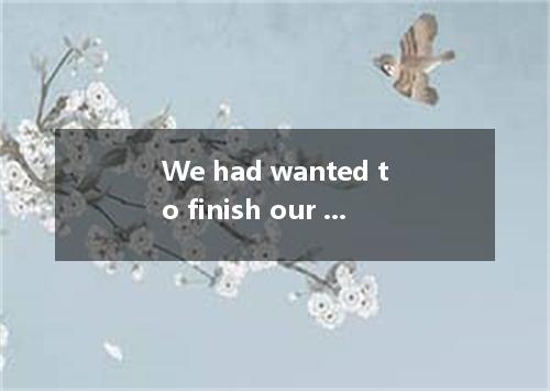 We had wanted to finish our task by noon, but it didn't quite as planned. [ ]A. 