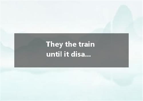 They the train until it disappeared in the distance.A.sawB.foundC.noticedD.obser
