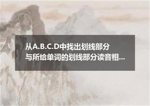 从A.B.C.D中找出划线部分与所给单词的划线部分读音相同的选项.extraA.pyramidB.man-madeC.bambooD.palace