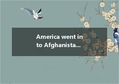 America went into Afghanistan after the terrorists they believed were hiding the