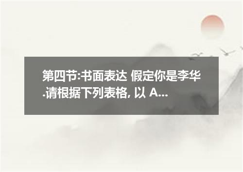 第四节:书面表达 假定你是李华.请根据下列表格, 以 A Big Forest Fire 为题, 为某报写一篇报道. 起火地点 美国西南部森林 起火时间 二0 