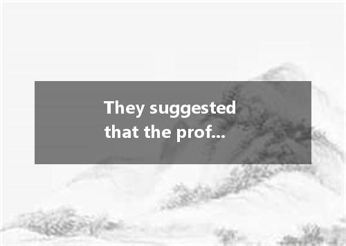 They suggested that the professor just now should be made chairman of the meetin