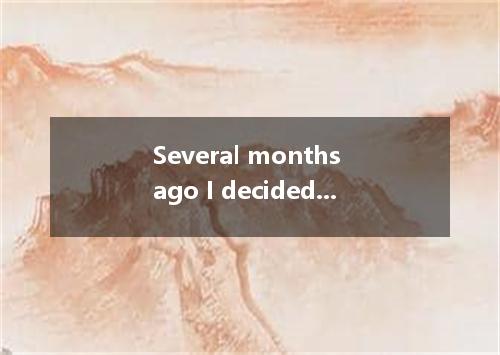 Several months ago I decided it would be wise to investigatethe possibilities of