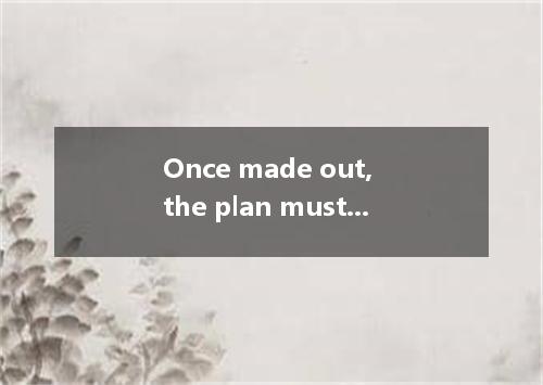 Once made out, the plan must be carried out any difficulty. A. regardless of B.