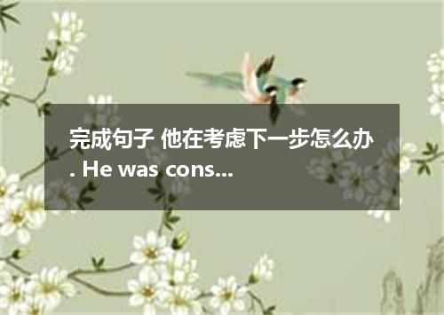 完成句子 他在考虑下一步怎么办. He was considering next.