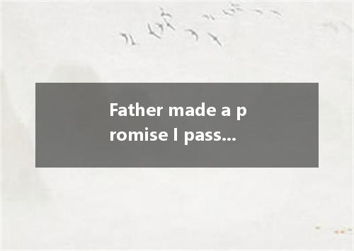 Father made a promise I passed the examination he would buy me a bike. [ ] A．tha