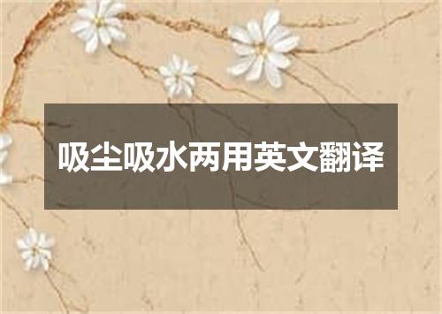 吸尘吸水两用英文翻译
