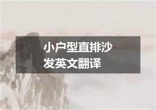 小户型直排沙发英文翻译